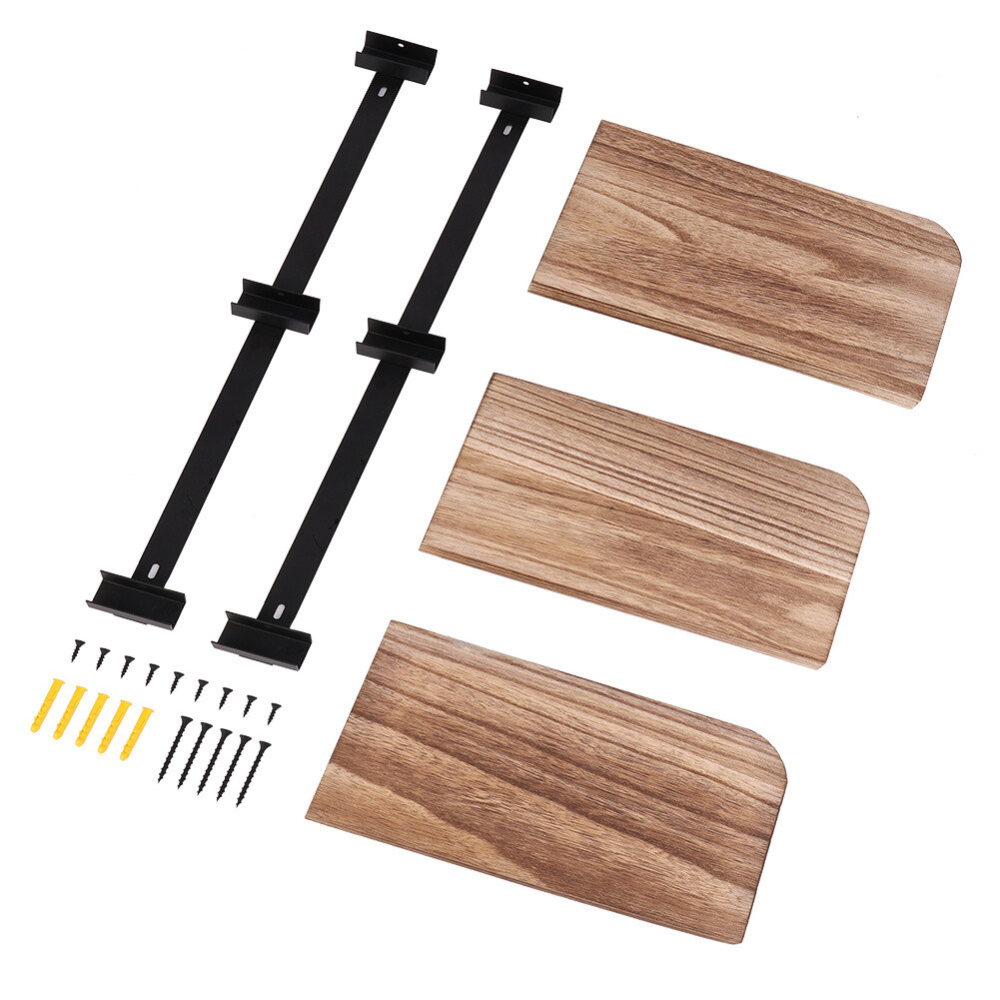 Rustic Industrial Wood Shelf Wall Mount Corner Rack - STripleB