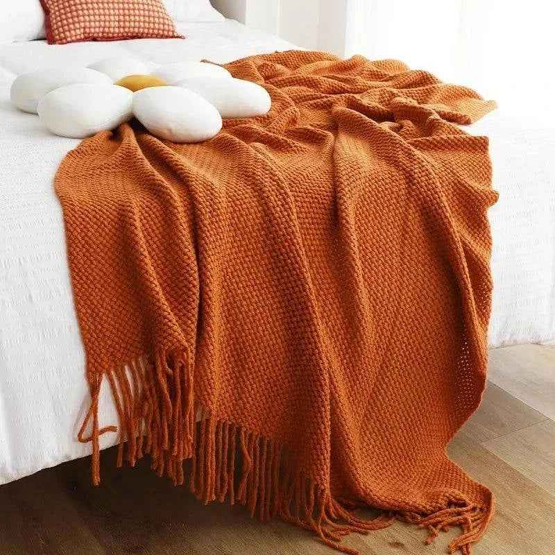 American Knitted Throw Blanket - STripleB