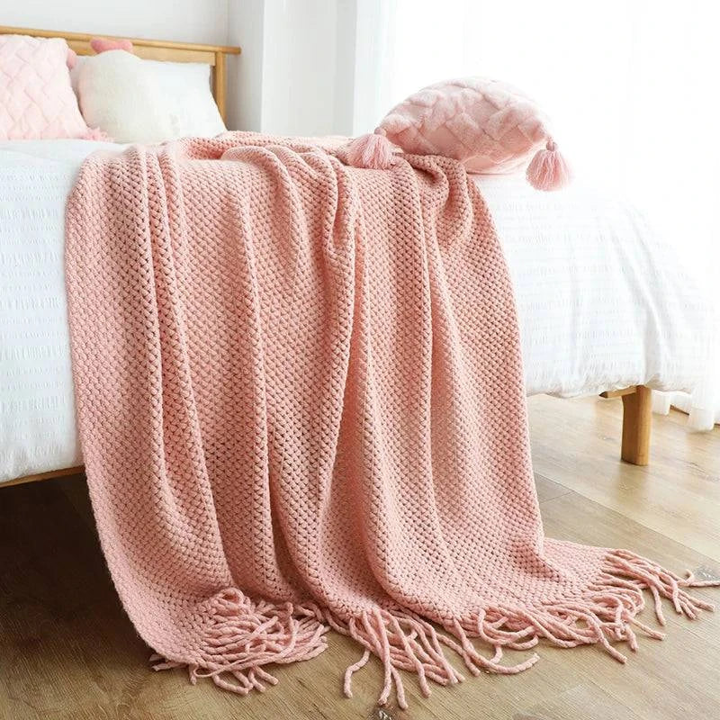 American Knitted Throw Blanket - STripleB