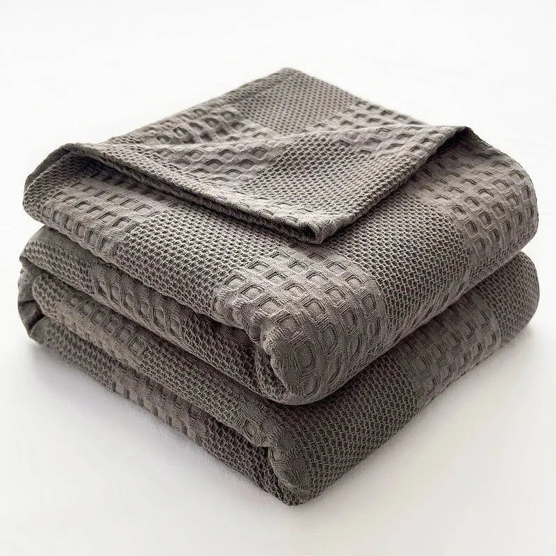100% Cotton Waffle Throw Blanket - STripleB