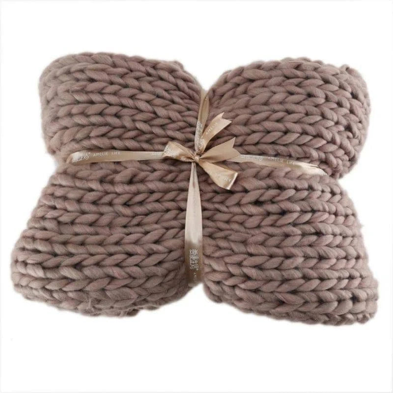 Acrylic Knitted Thick Rough Blanket - Woven Hand Knitted - STripleB