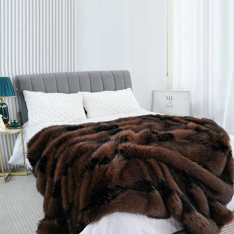 Luxury Faux Fur Winter Warm Blanket - Sofa Throw - STripleB