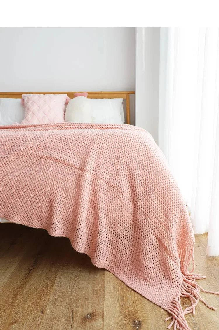 American Knitted Throw Blanket - STripleB