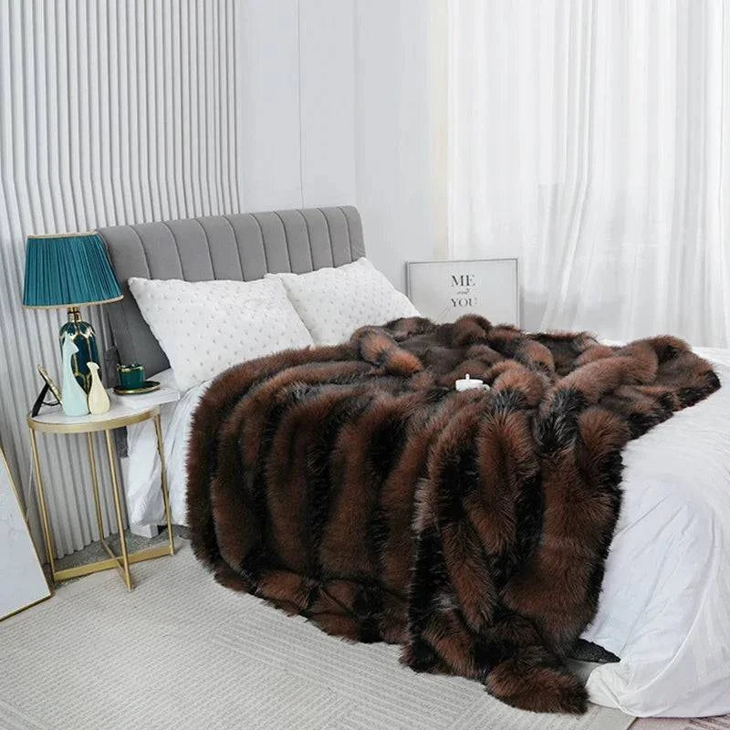 Luxury Faux Fur Winter Warm Blanket - Sofa Throw - STripleB