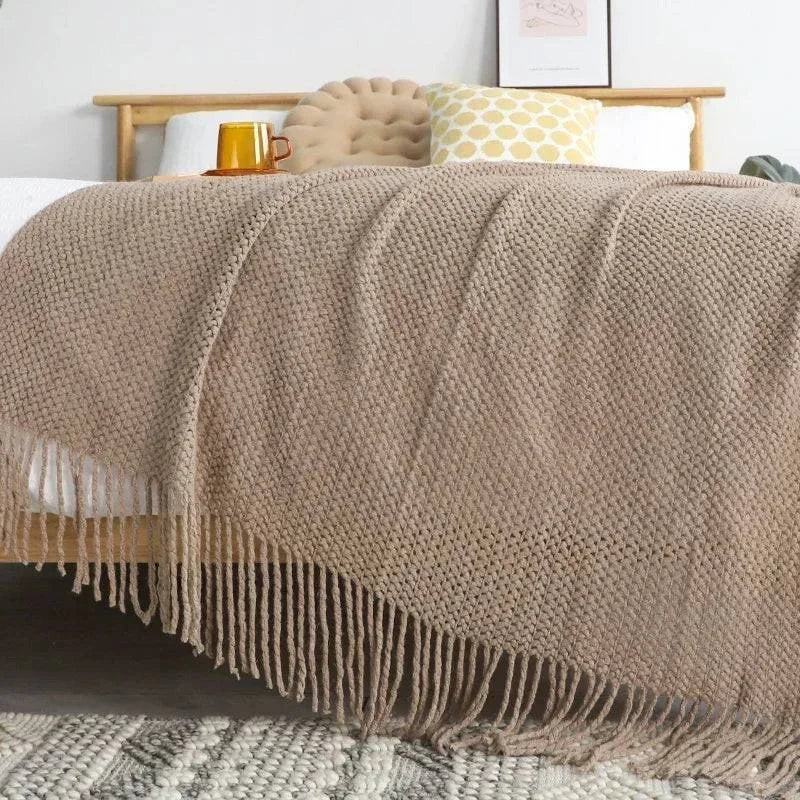 American Knitted Throw Blanket - STripleB