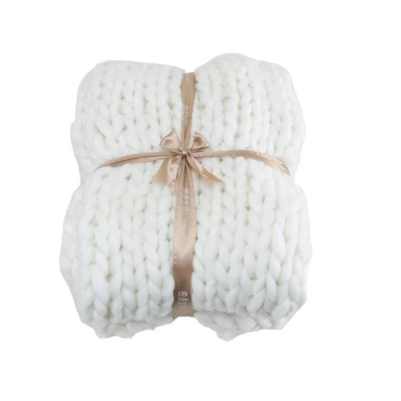 Acrylic Knitted Thick Rough Blanket - Woven Hand Knitted - STripleB