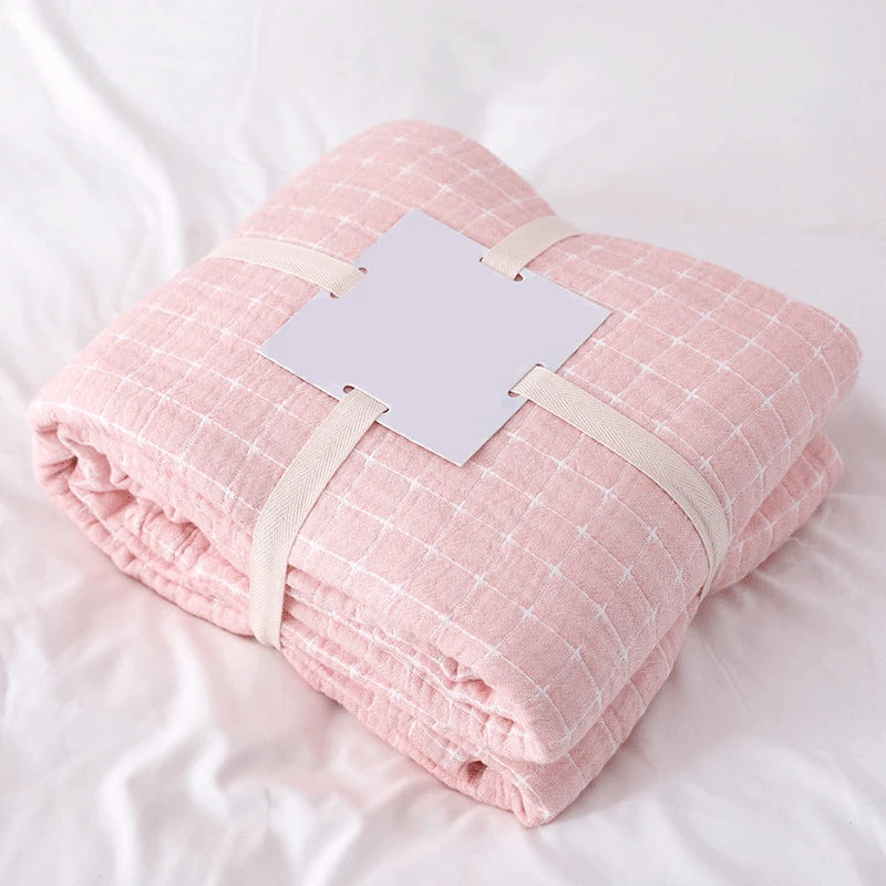 100% Cotton Quilt - Three-Layer Summer Quilt - Lightweight & Cooling - STripleB
