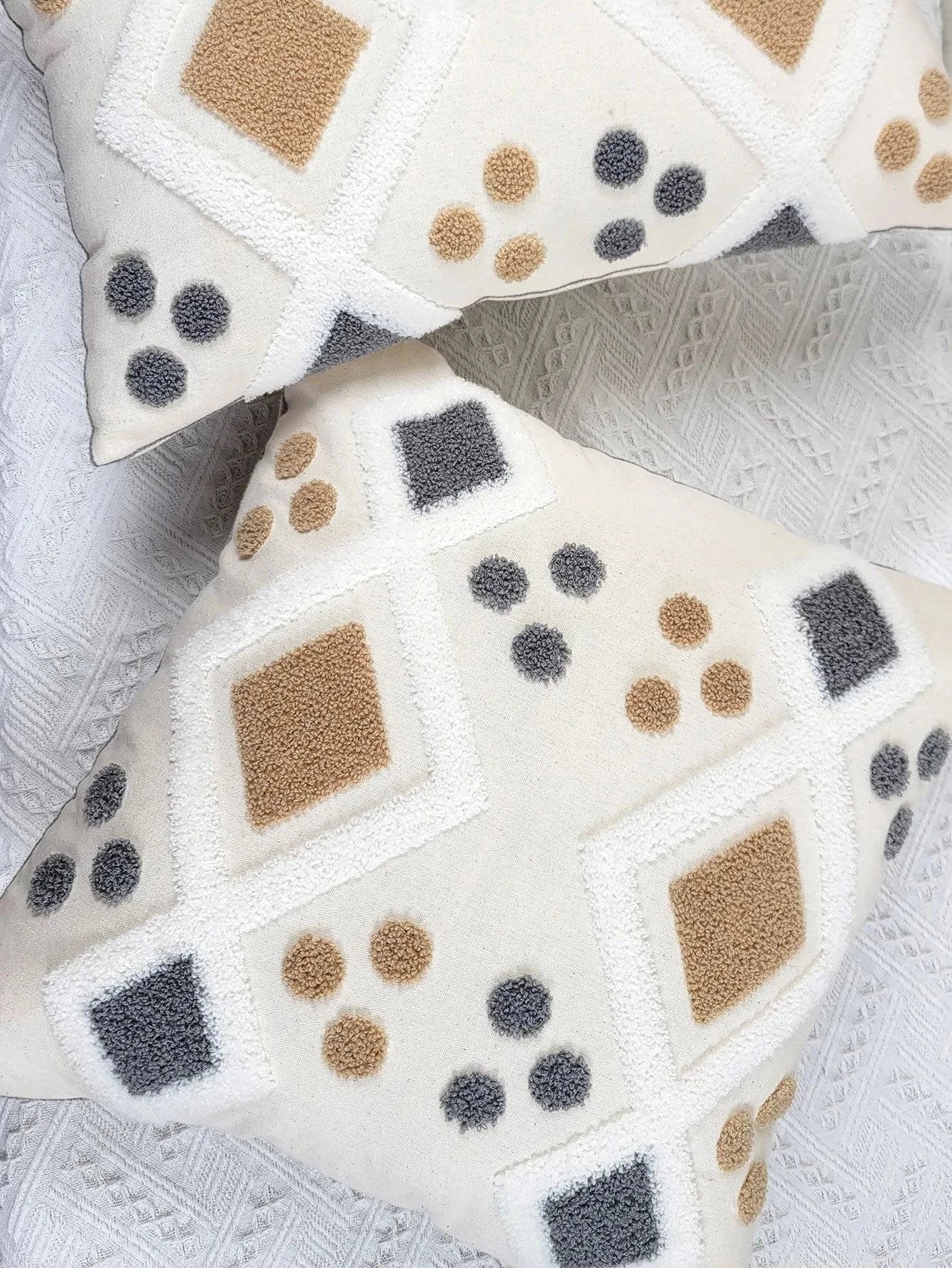 Geometric Embroidered Throw Pillow Covers - STripleB