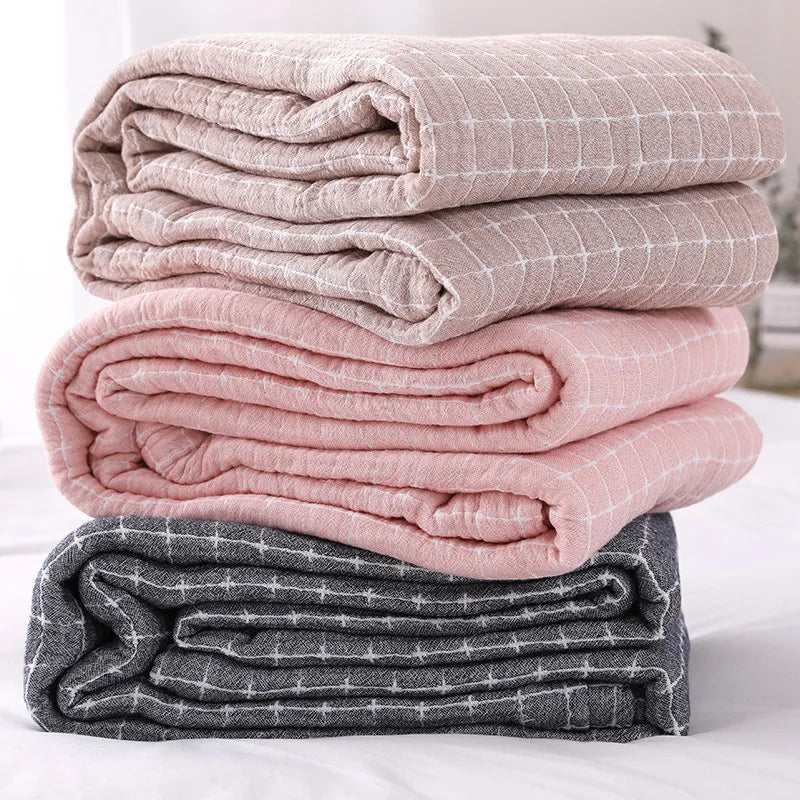 100% Cotton Quilt - Three-Layer Summer Quilt - Lightweight & Cooling - STripleB