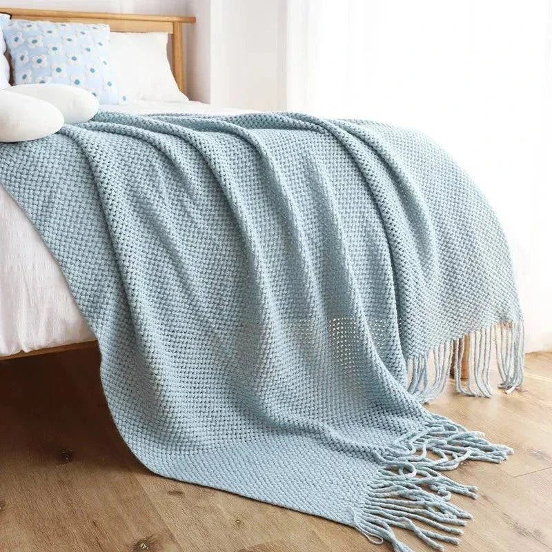 American Knitted Throw Blanket - STripleB