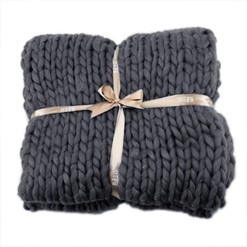 Acrylic Knitted Thick Rough Blanket - Woven Hand Knitted - STripleB