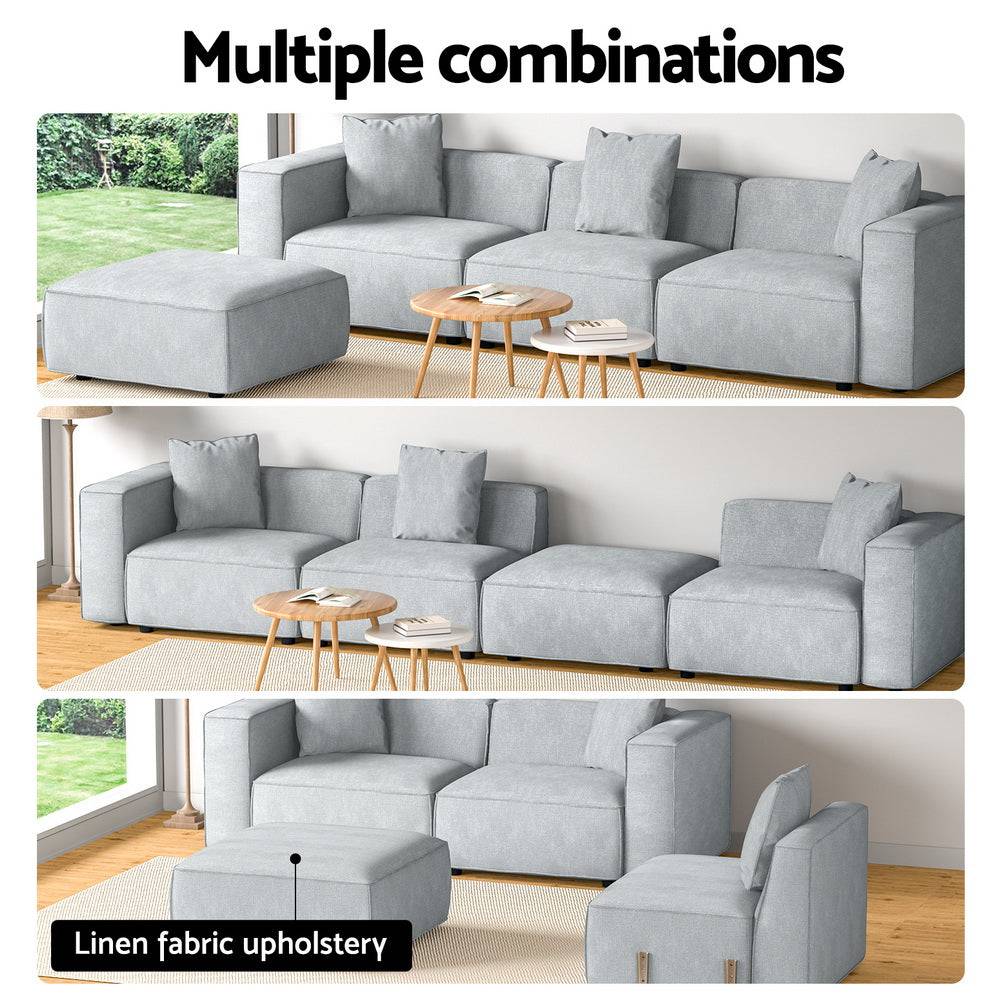 4-Seater Sofa - Grey - STripleB
