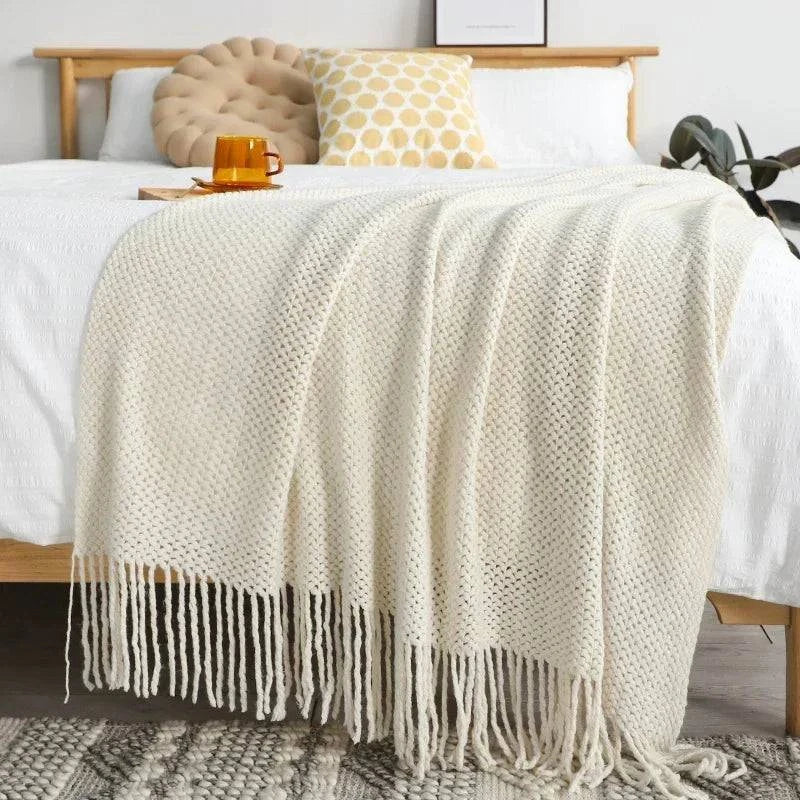 American Knitted Throw Blanket - STripleB