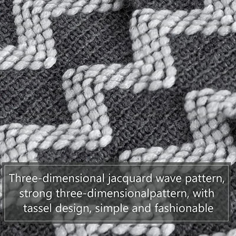 Scandinavian Style Heart Twist Tassel Throw - STripleB