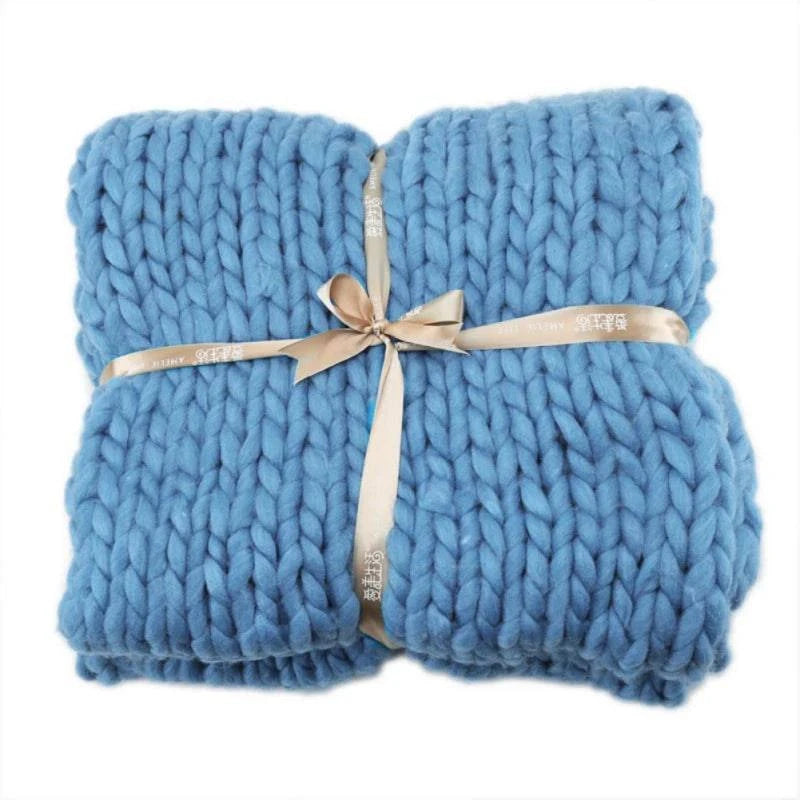Acrylic Knitted Thick Rough Blanket - Woven Hand Knitted - STripleB