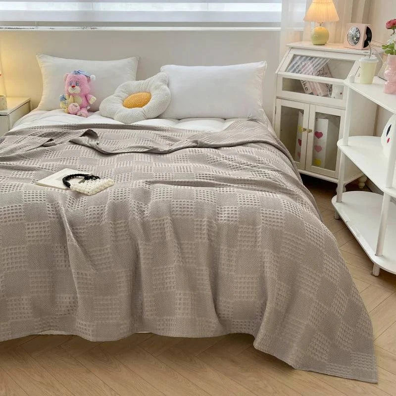 100% Cotton Waffle Throw Blanket - STripleB