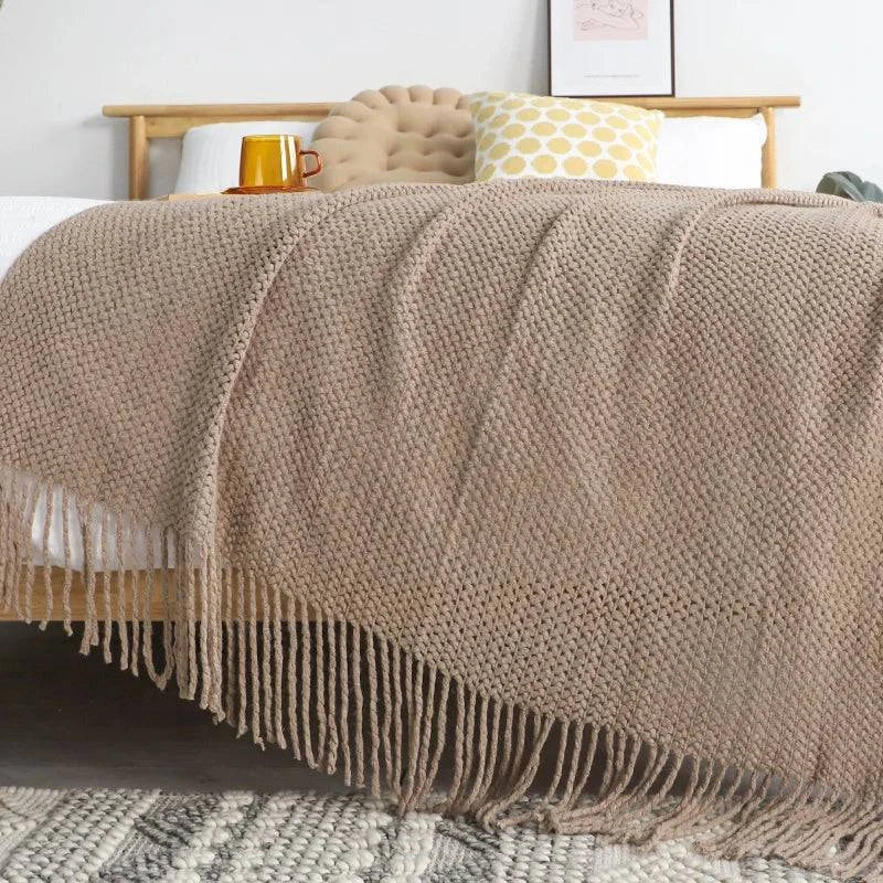 American Knitted Throw Blanket - STripleB