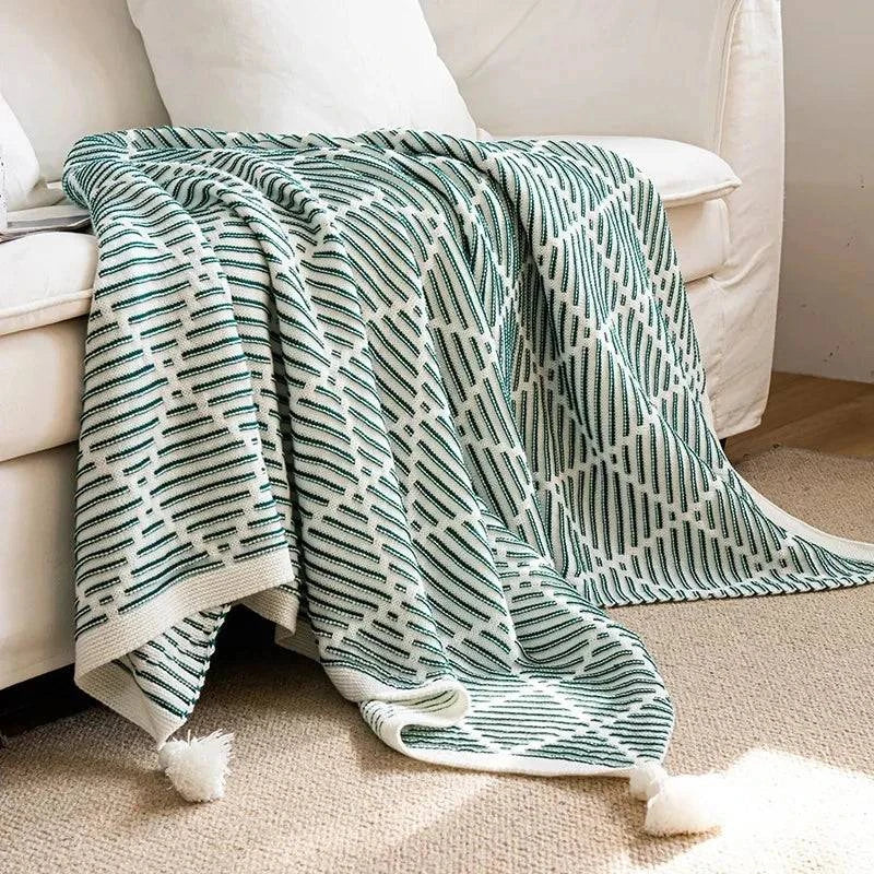 Light Summer Throw Blanket Knit - STripleB
