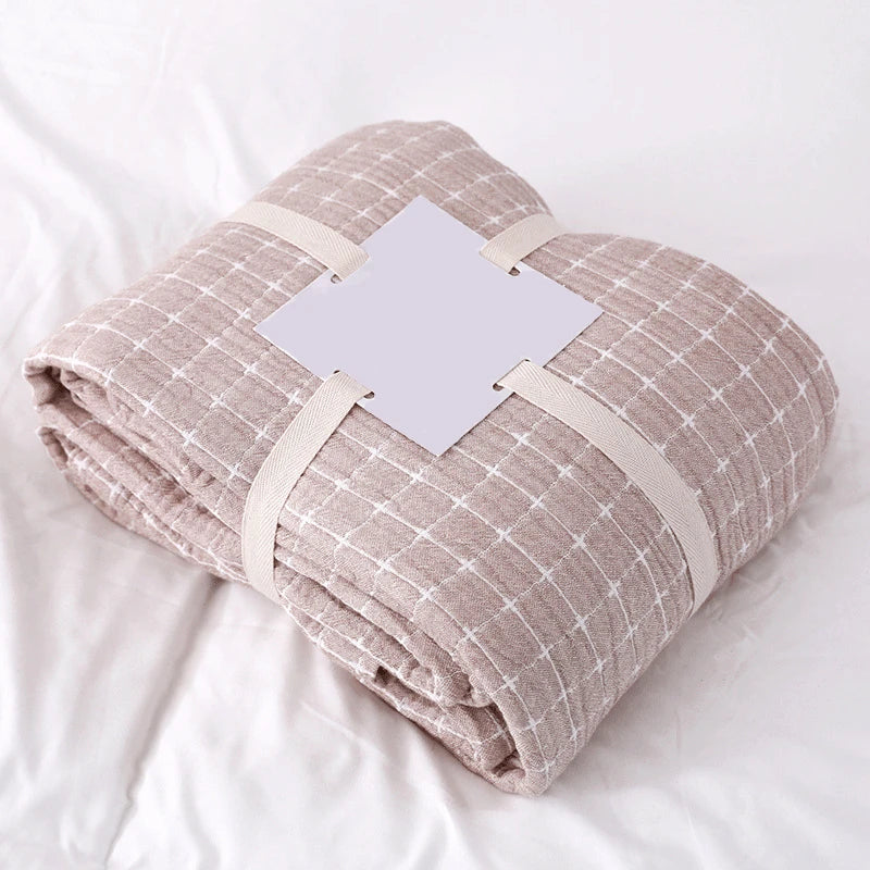 100% Cotton Quilt - Three-Layer Summer Quilt - Lightweight & Cooling - STripleB