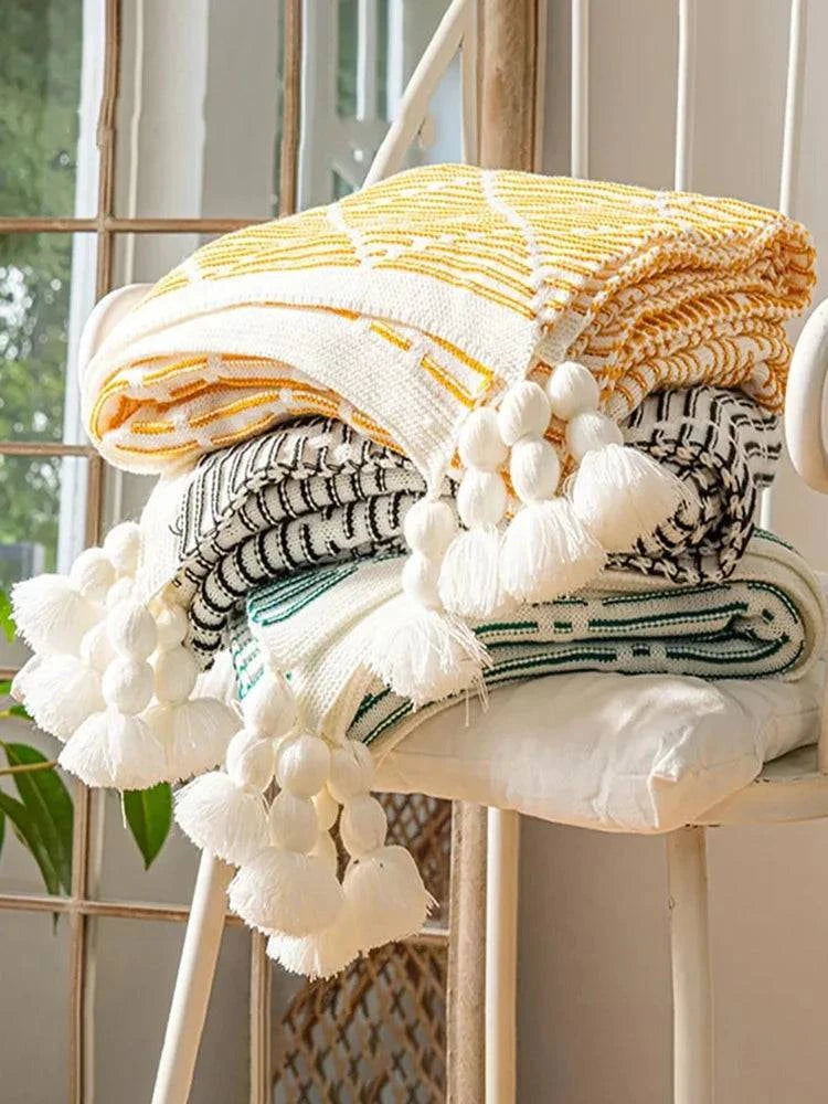 Light Summer Throw Blanket Knit - STripleB