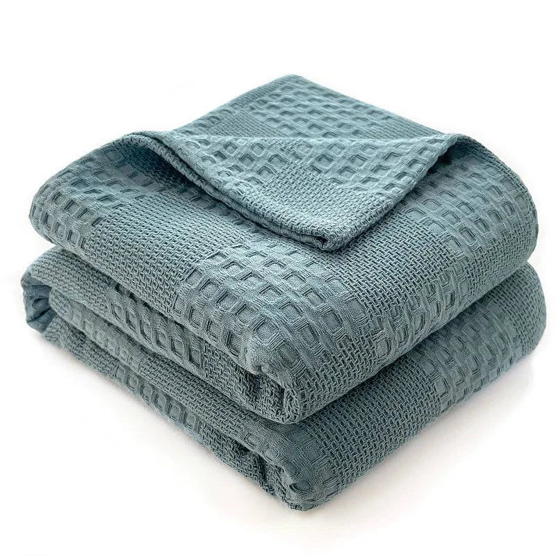 100% Cotton Waffle Throw Blanket - STripleB