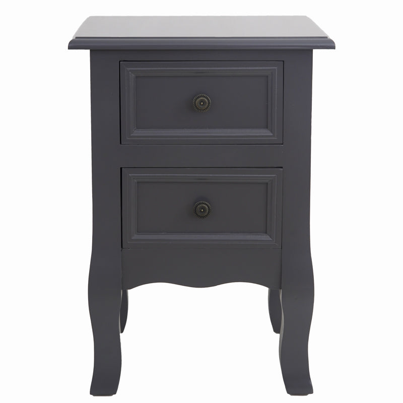 French Bedside Table Nightstand Grey Set of 2 - STripleB