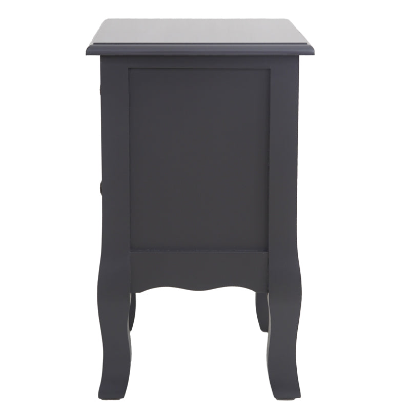 French Bedside Table Nightstand Grey Set of 2 - STripleB