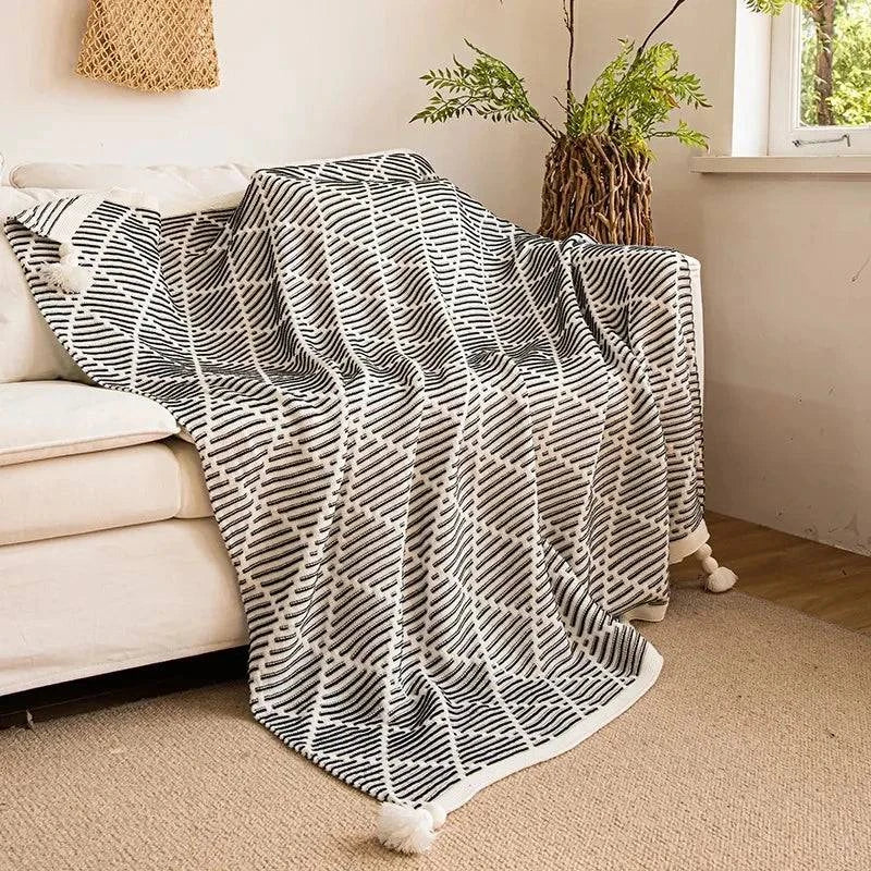 Light Summer Throw Blanket Knit - STripleB
