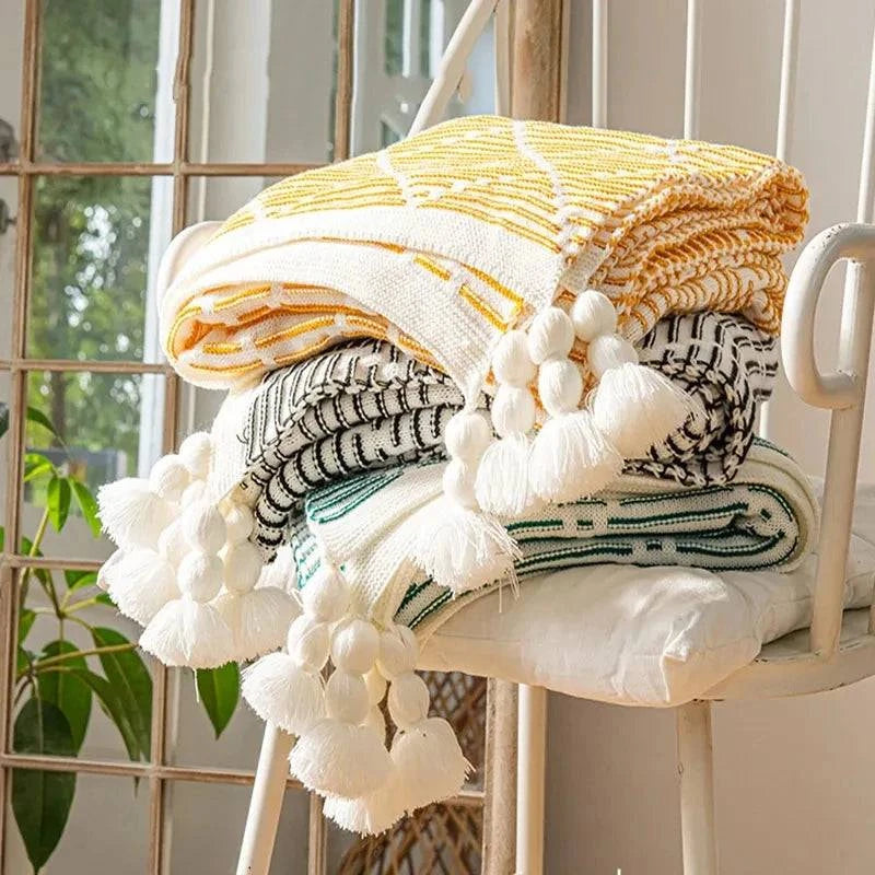 Light Summer Throw Blanket Knit - STripleB