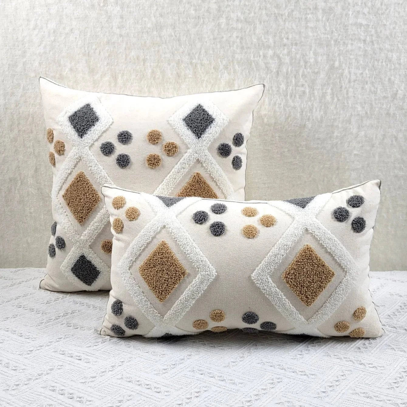 Geometric Embroidered Throw Pillow Covers - STripleB