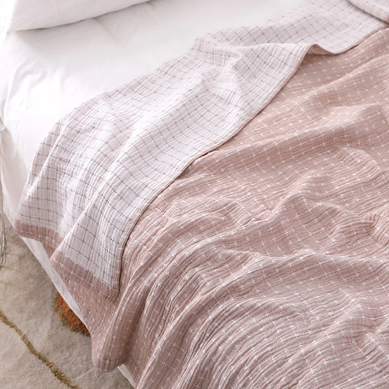 100% Cotton Quilt - Three-Layer Summer Quilt - Lightweight & Cooling - STripleB