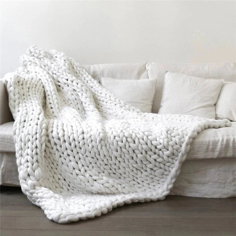 Acrylic Knitted Thick Rough Blanket - Woven Hand Knitted - STripleB
