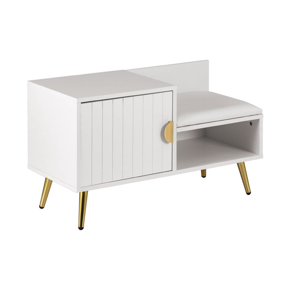 Shoe Rack Cabinet Bench 6 Pairs - White - STripleB