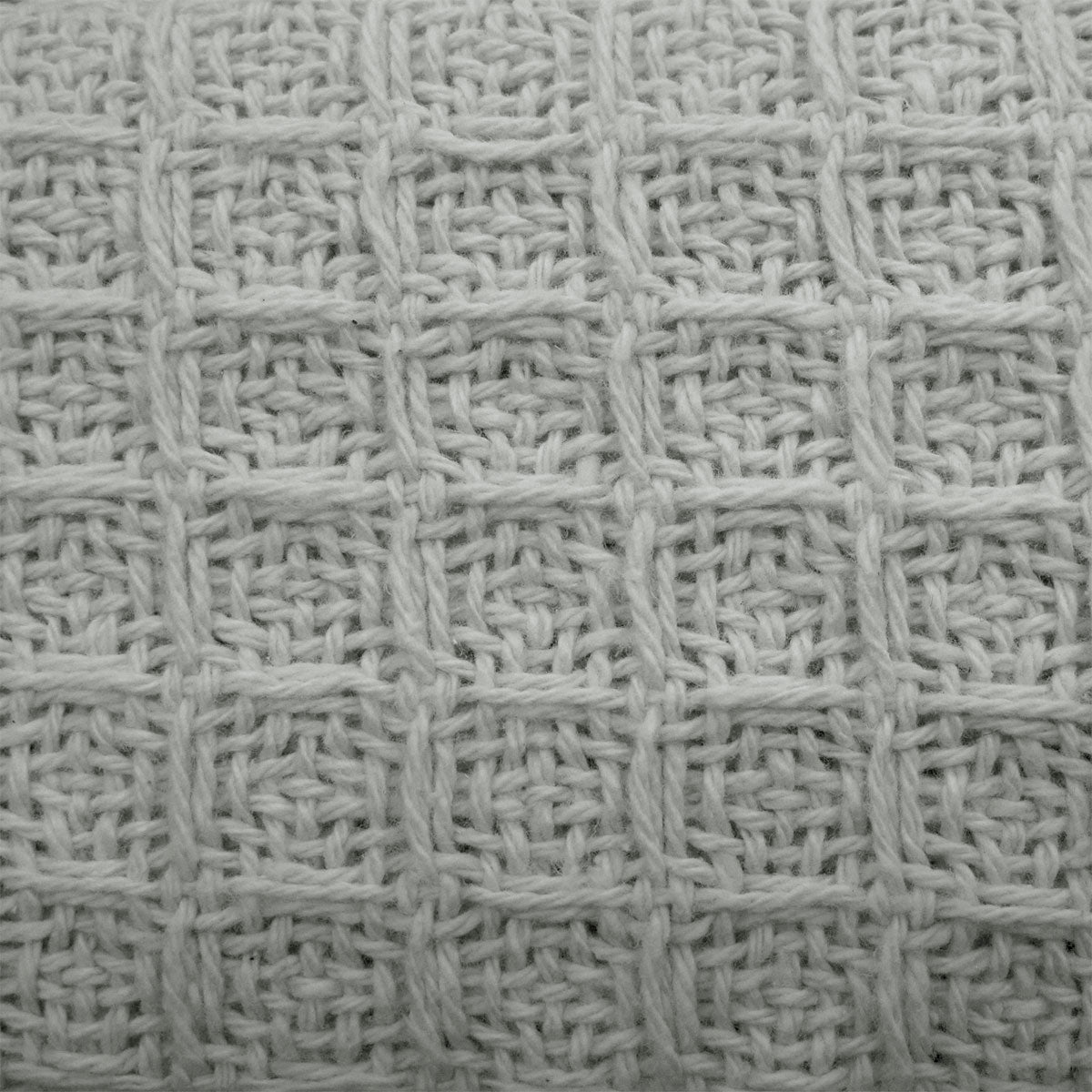 Single - Cotton Waffle Blanket - Silver - close up - STripleB
