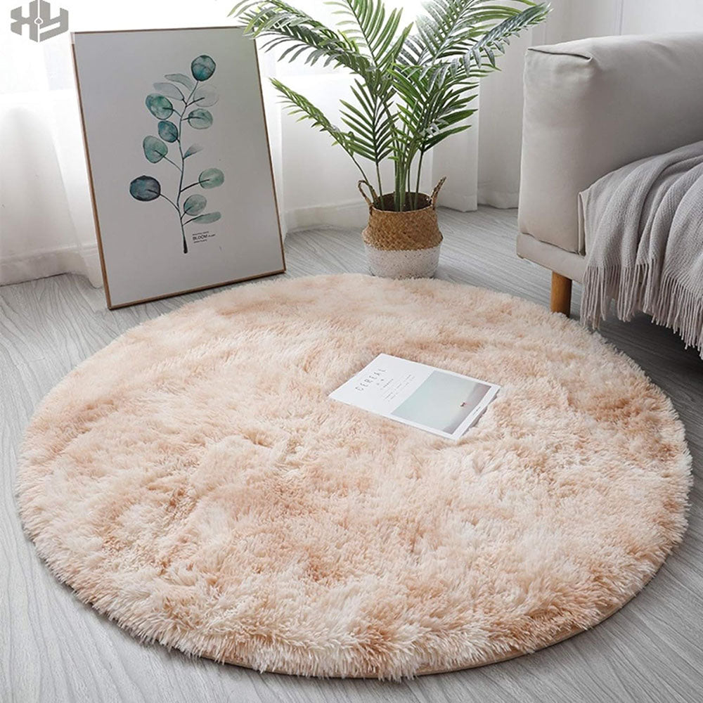 Super Soft Plush Round Rug Mat Fluffy Salon Thick Pile Carpets - STripleB