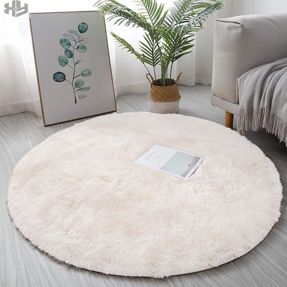 Super Soft Plush Round Rug Mat Fluffy Salon Thick Pile Carpets - STripleB