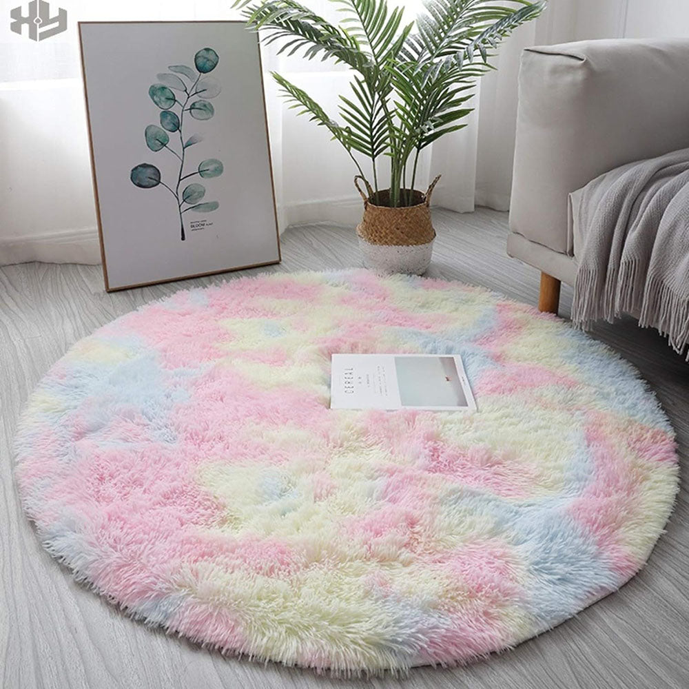 Super Soft Plush Round Rug Mat Fluffy Salon Thick Pile Carpets - STripleB