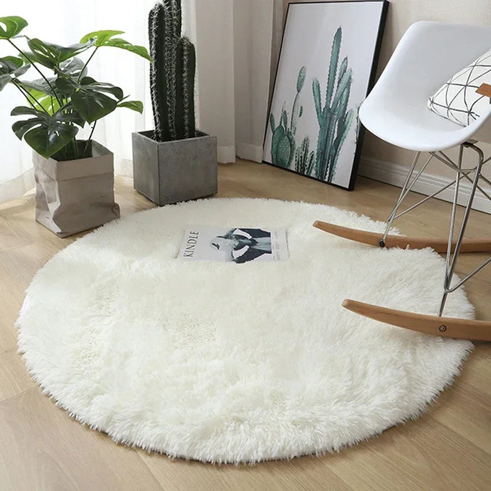 Super Soft Plush Round Rug Mat Fluffy Salon Thick Pile Carpets - STripleB