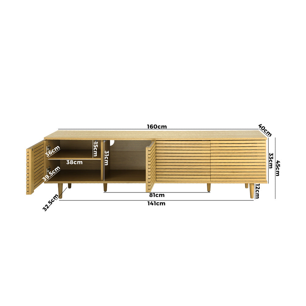 TV Stand Cabinet Entertainment Unit with Unique Door 160 cm - STripleB