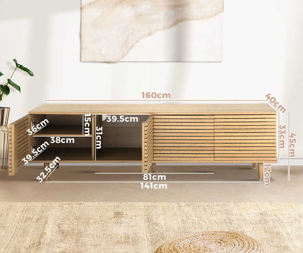 TV Stand Cabinet Entertainment Unit with Unique Door 160 cm - STripleB