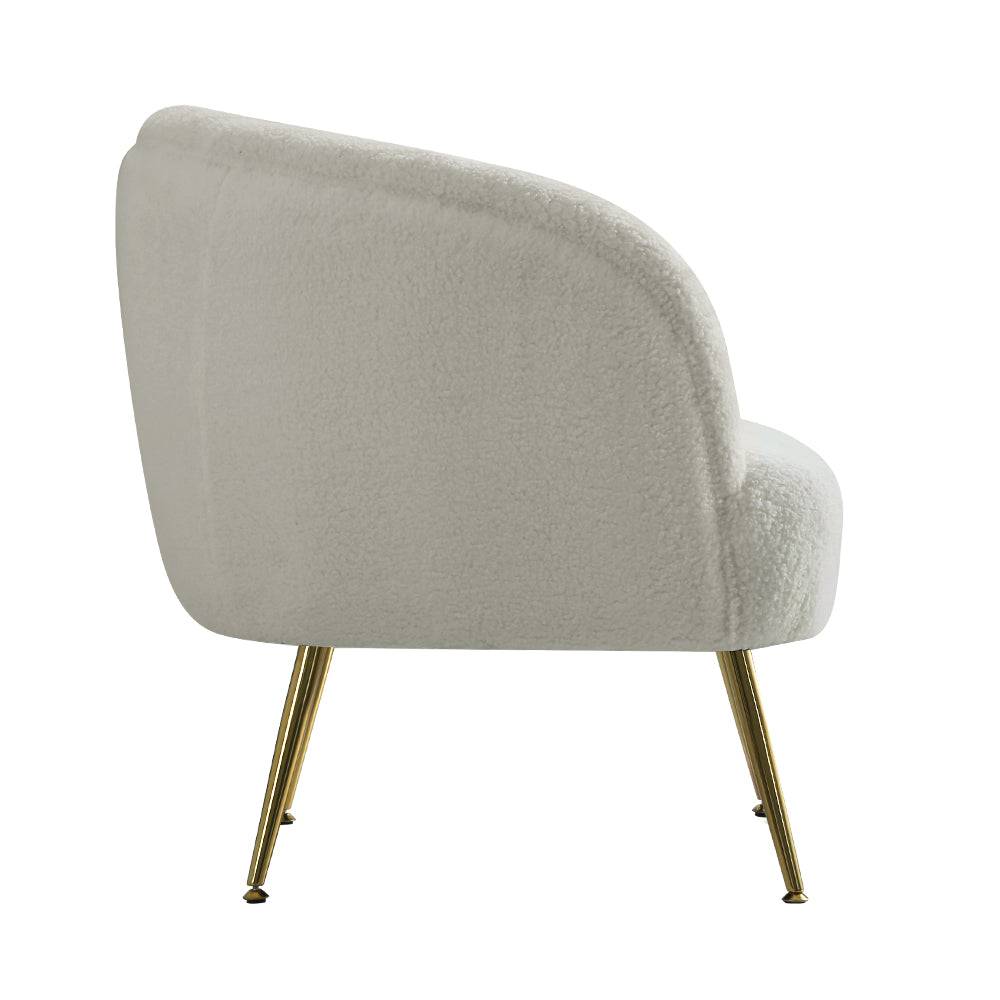 Artiss Armchair Lounge Chair Accent Chairs Armchairs Sherpa Boucle Sofa White - STripleB