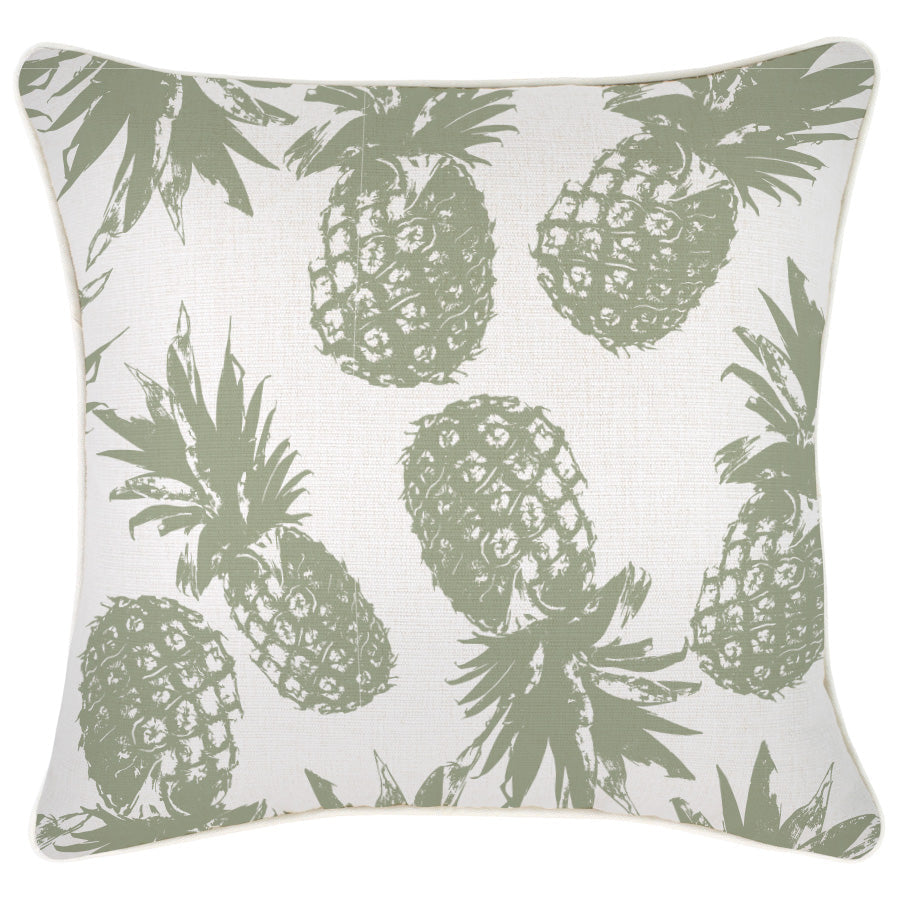 Cushion Cover - With Piping - Pineapples Sage - 45cm x 45cm - STripleB