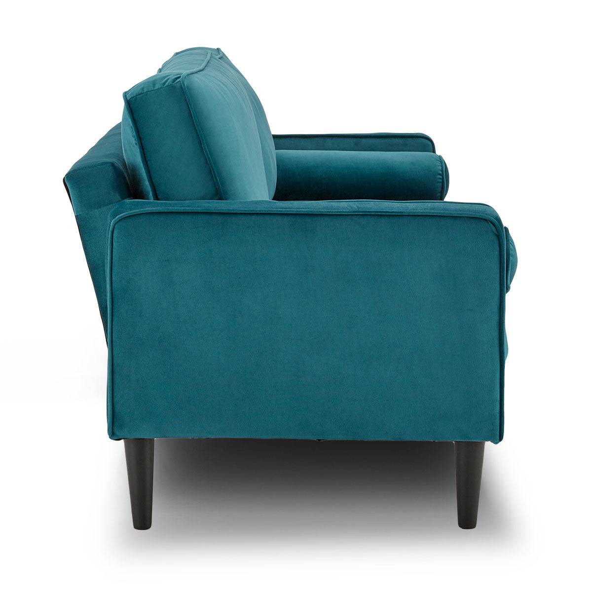 Faux Velvet Sofa - Blue - STripleB