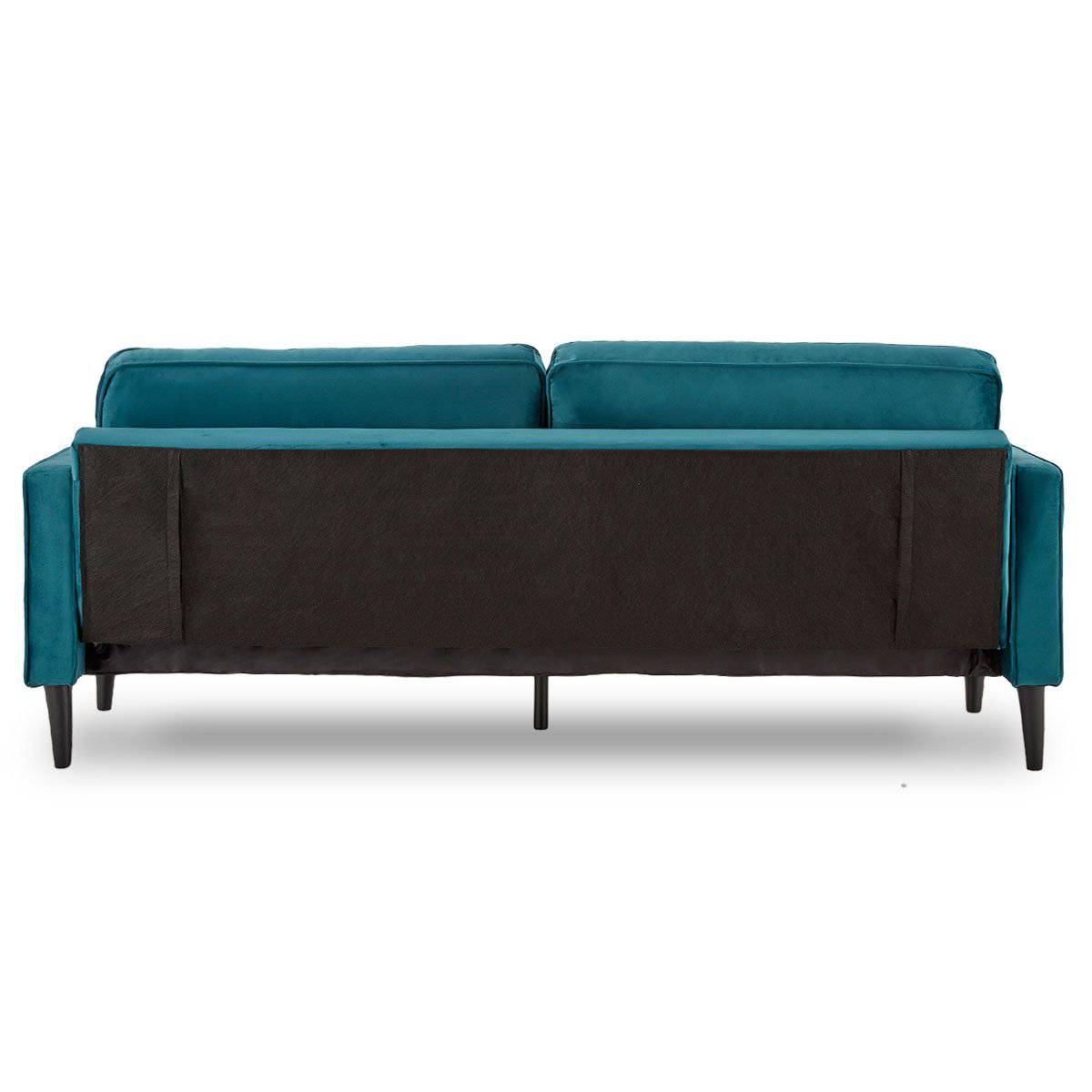 Faux Velvet Sofa - Blue - STripleB