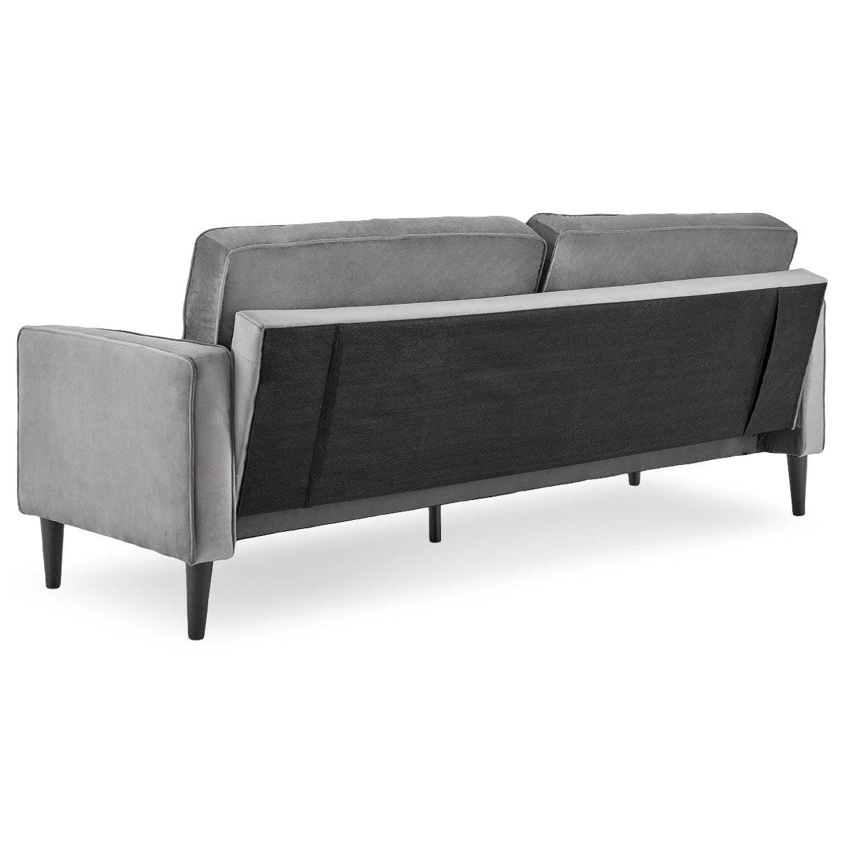 Faux Velvet Sofa - Grey - STripleB