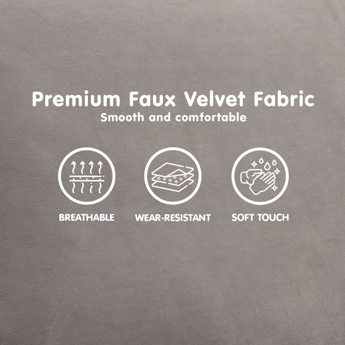 Faux Velvet Sofa - Grey - STripleB
