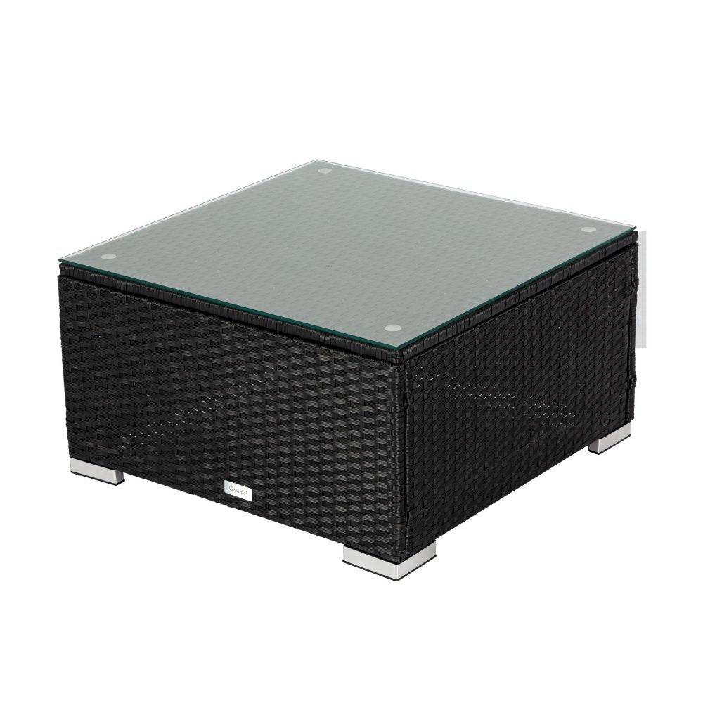 9 PC Outdoor Ottoman Lounge Set - Black - STripleB