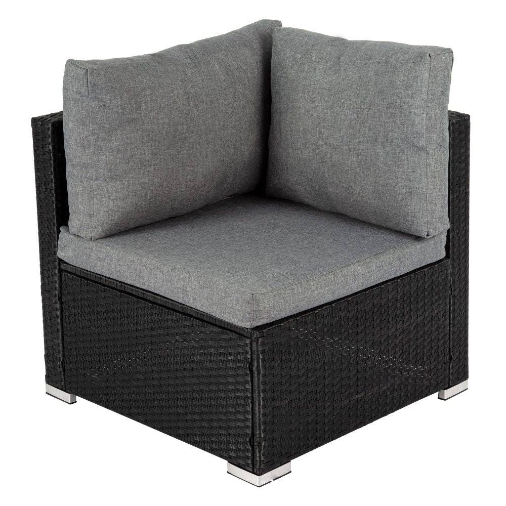 8PCS Outdoor Furniture Modular Lounge Sofa - Black - STripleB