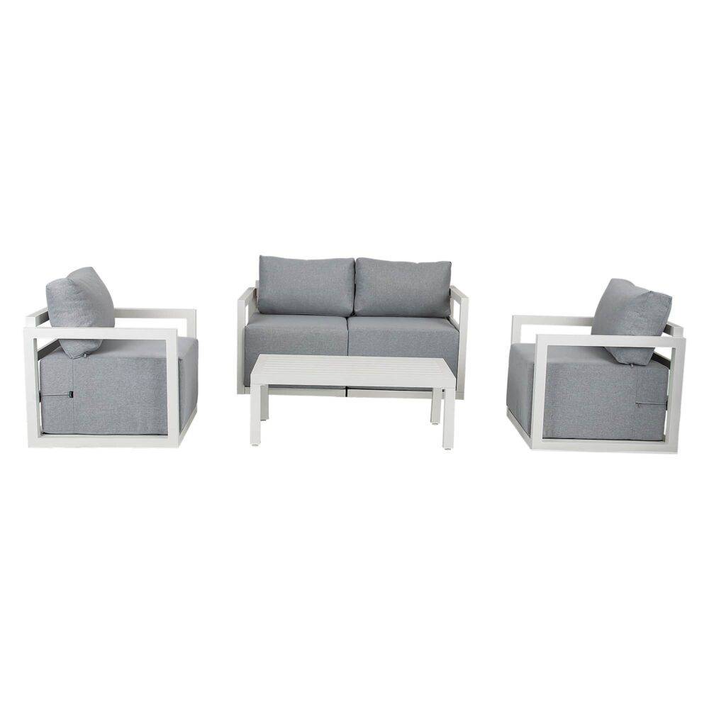 Alfresco Outdoor Lounge Set – White - STripleB