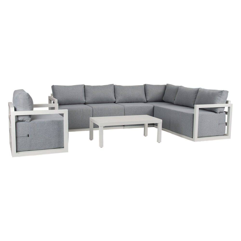 7-Seat Garden Lounge Set – White - STripleB